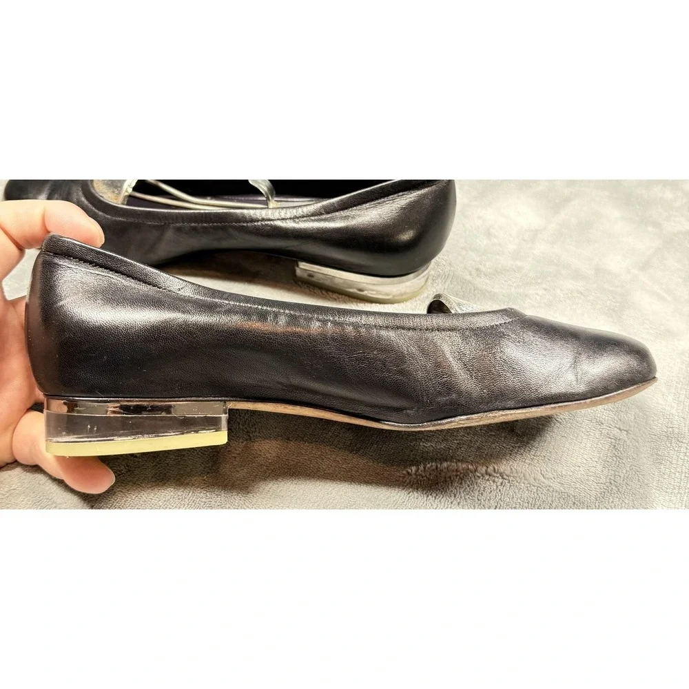 Vaneli Purple Collection Shoes Womens Size 9 Black Leather‎ Ballet Flats
